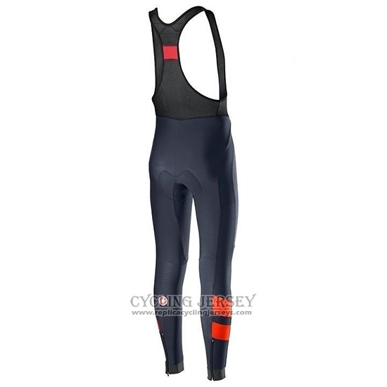 2019 Cycling Jersey Castelli Tras Blue Orange Long Sleeve And Bib Tight